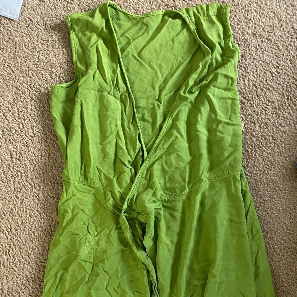 Womens One Size Green and Yellow Tie-Dye Hippie Wrap Dress